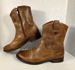 Vince Camuto‎ Payatt Leather Western Ankle Boots Cognac Brown Women's 9 Boho